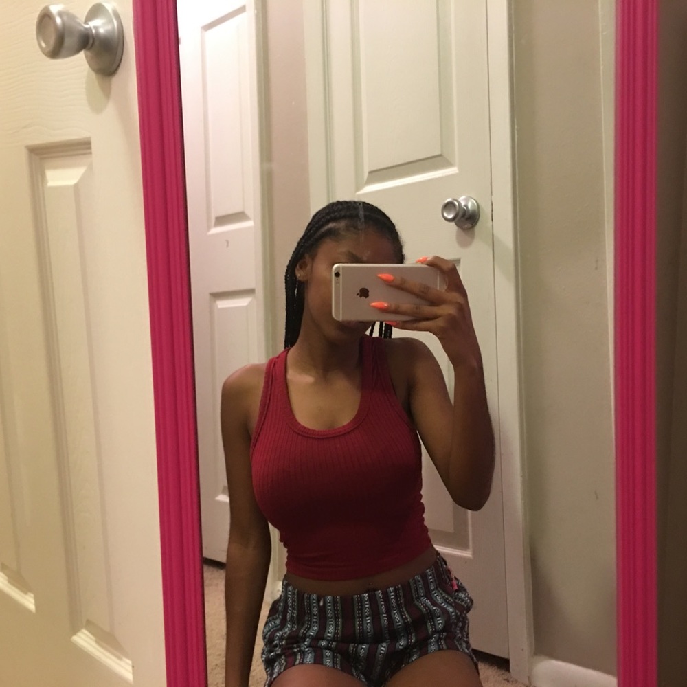 Red crop top